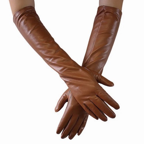 Women Winter New Real Sheep Leather Plain Style Elbow Long Gloves Multi Colors - Picture 30 of 33