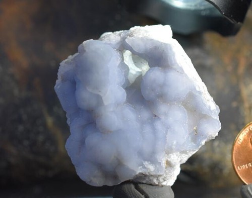 Blauer Chalcedon, Blauer Achat, Blauer Botryoidaler Chalcedon, Rumipata, Peru - Bild 4 von 9