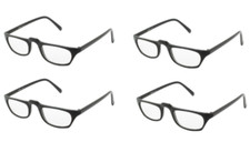 Reading Glasses Mens Black Frames 6 Pair Lot 202BS Strengths 2.75 3.00 3.50