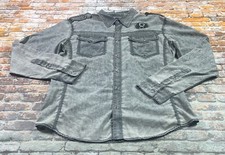 Affliction Black Premium Shirt Adult XL Gray Button Up Biker Grunge Casual Mens