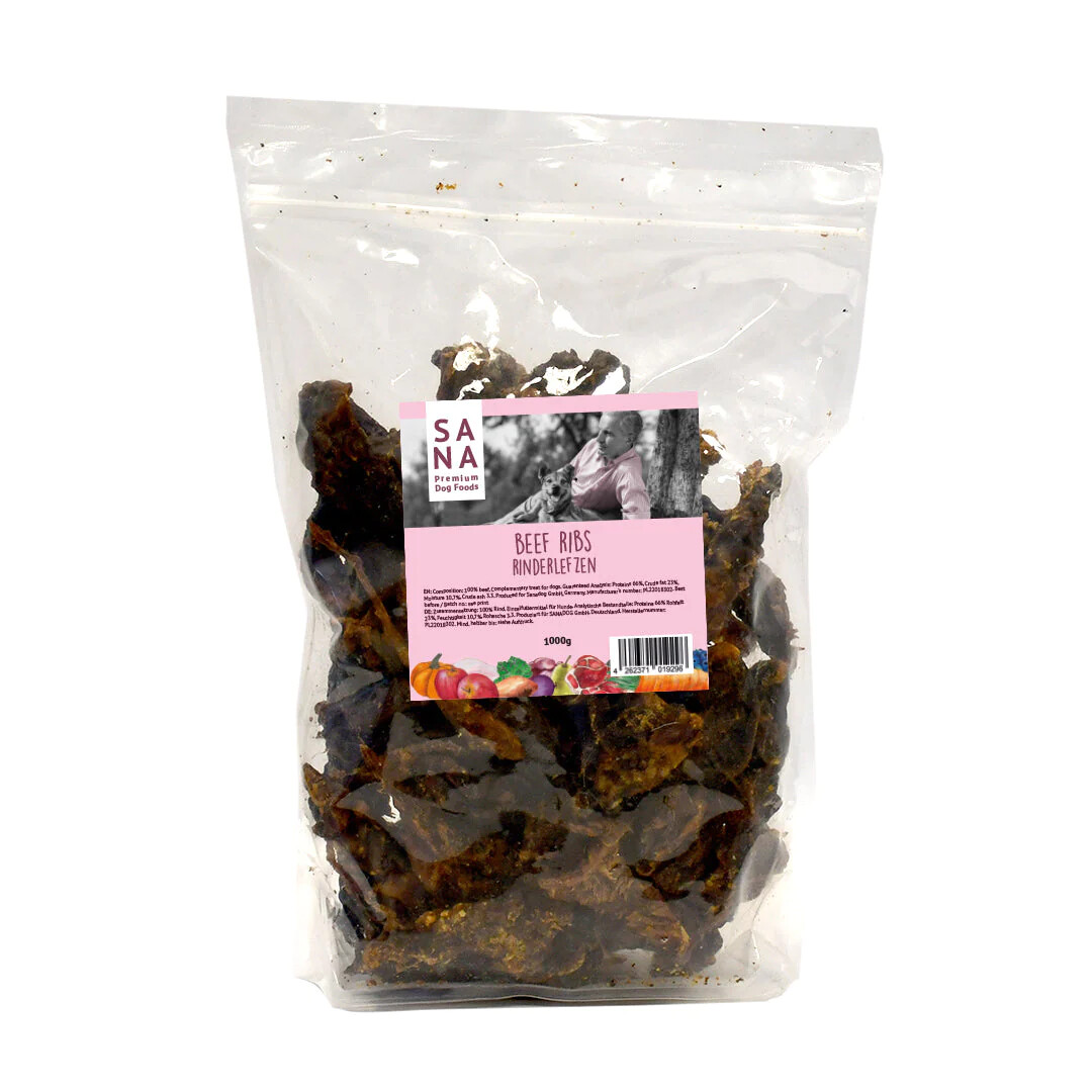 Rinderlefzen 1 kg Hundefutter BARF Snack getrocknet natürliche Kauartikel