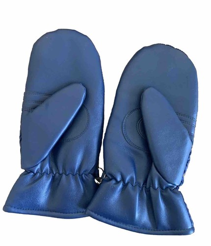 Vintage 70s/80s Blue Stripe Ski Winter Mittens Men's One Size - Picture 3 of 5