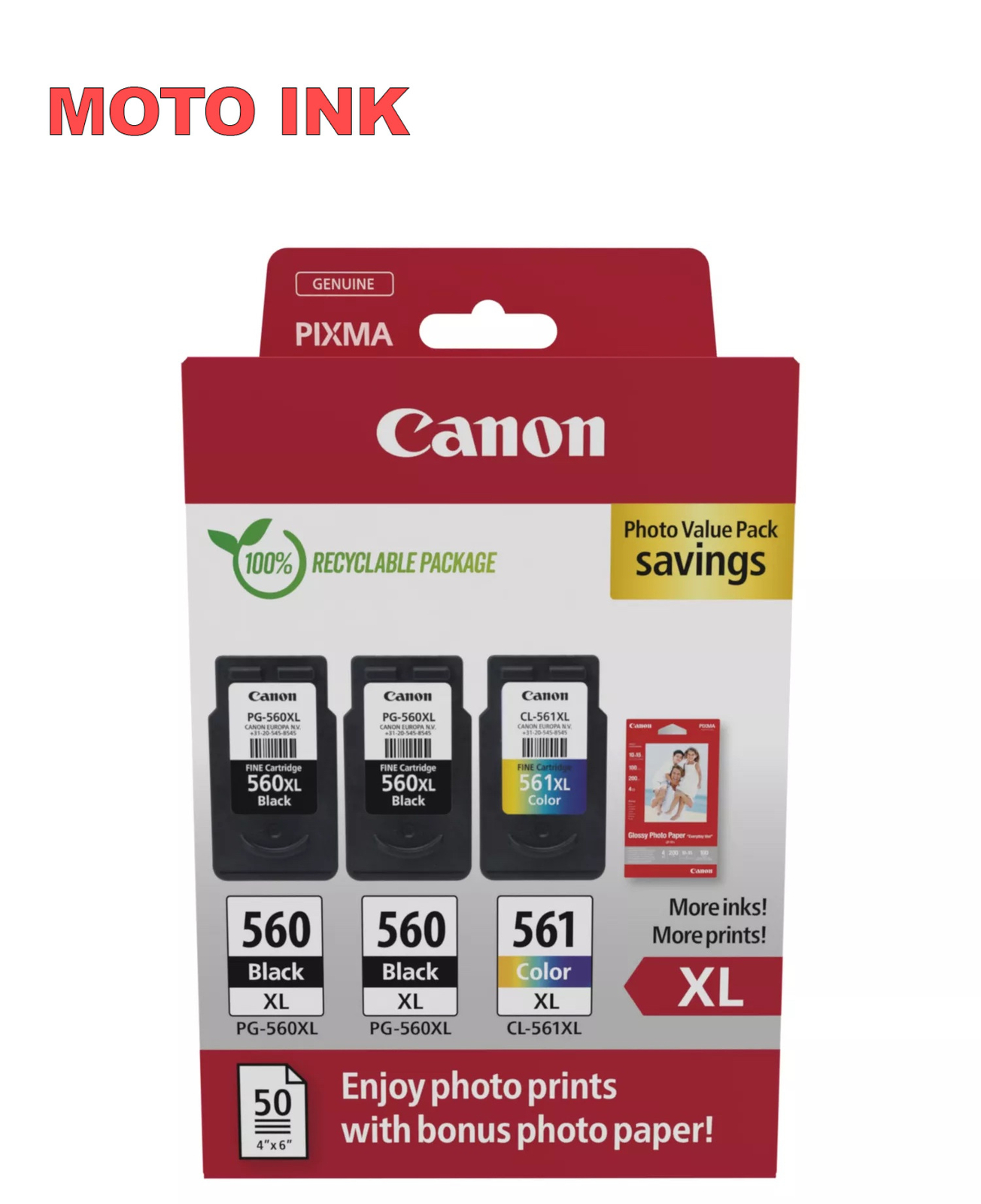 HALLOLUX PG-560XL CL-561XL - Cartuchos de Tinta Replaceent con Canon