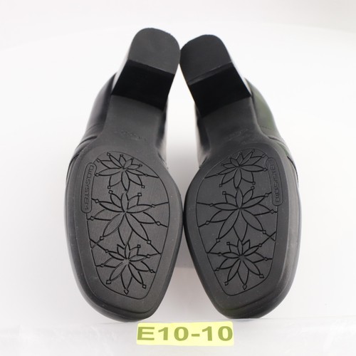 Abeo Womens Olivya Pump Size 11 N Black Leather Block Heel Bootie Bow Detail - Picture 9 of 14