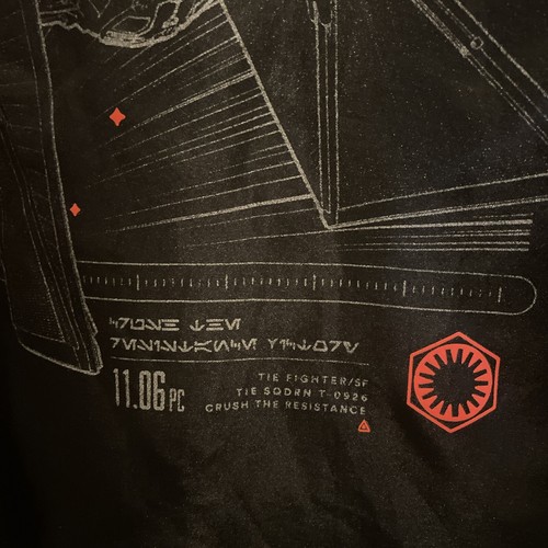 Star Wars Satin Jacket Youth Small Black Tie Fighter Full Zip - Picture 4 of 8