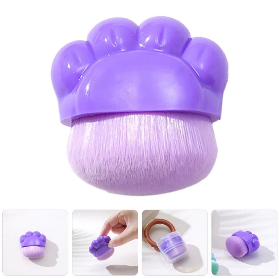 3pcs Cat Claw Shape Powder Brush Portable Blush Brush Travel Makeup