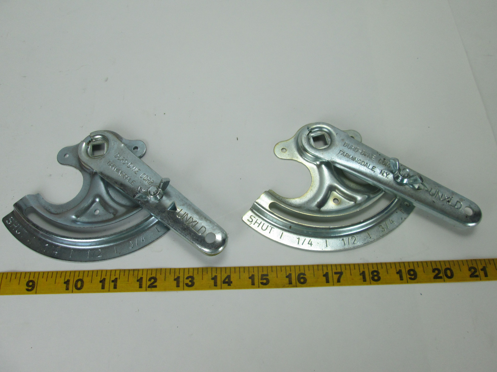 Lot of 2 DuroDyne 3/8" Quadrant Regulator Handles Set for Square Rod