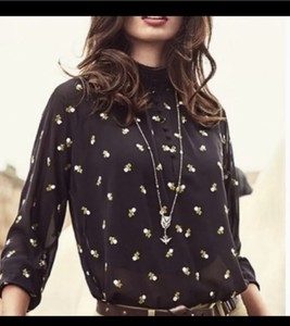 black sheer floral embroidered top