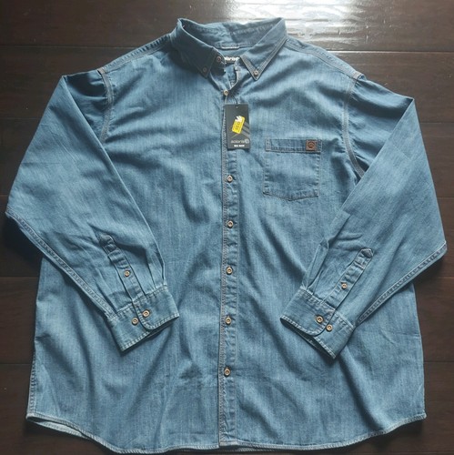 NWT-Solaris Outdoor Button Down Long Sleeve Jean Shirt Size 3XB - Picture 2 of 4