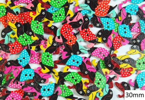 Printed Wooden Buttons -Unique Childrens Cartoon Designs for Sewing & Embroidery - Picture 13 of 60