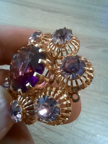 Vintage Brosche Tschechische Strasssteine 1970 UdSSR Sowjet - Bild 7 von 10