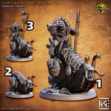 Turtlekin Tortle Snail Rider Design D | Enemy Character | Resin Mini Miniature F