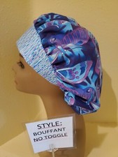 Butterflies big Women's Bouffant Surgical Scrub Hat/Cap Handmade
