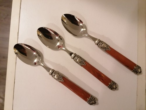 BUGATTI, modello Rinascimento, colore marrone, 12 cucchiai da frutta - Imagen 2 de 5