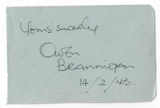Owen Brannigan Signed Album Page 1943 / Autographed Opera Singer