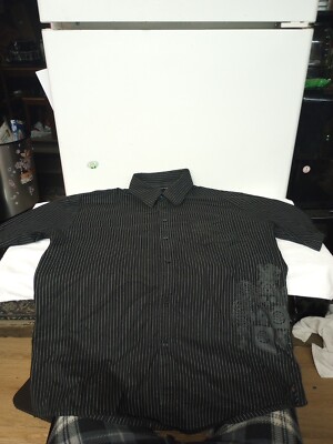 Ocean Current Men's Black Pinstripe Shirt Size XL (B17)