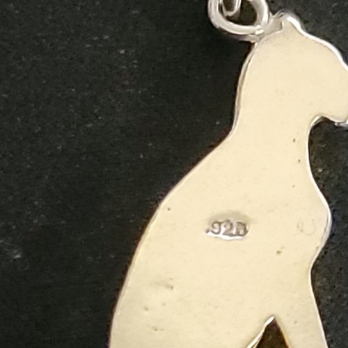 Vintage Sterling Silver Cat Pendant Charm Retro MCM Kitty - Picture 4 of 6