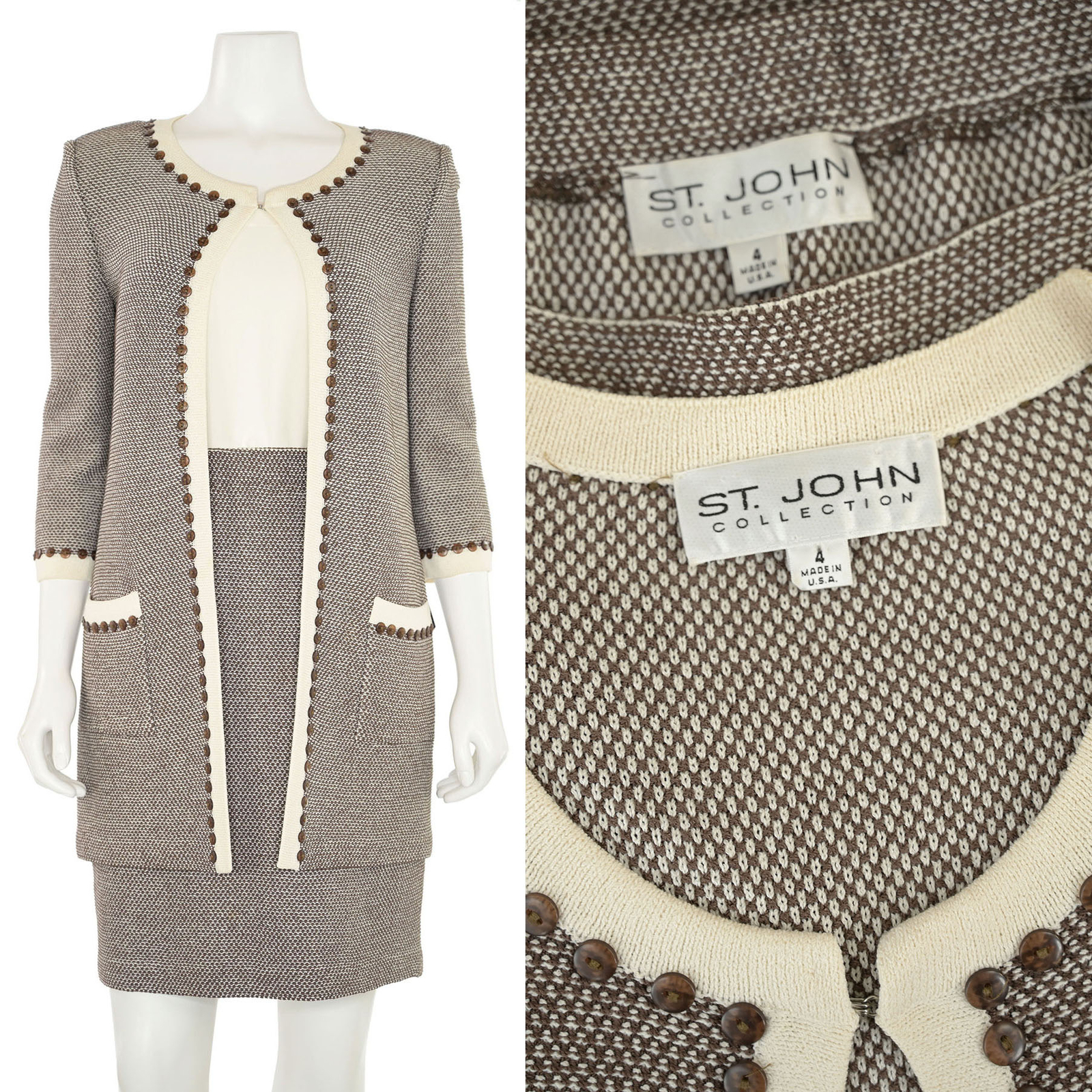 St. John Collection 2Pc Checked Jacket & Skirt Su… - image 1