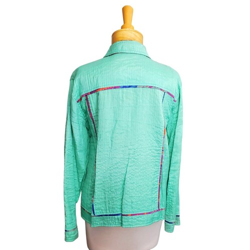 Flashback Giacca Reversibile Nuova con Etichette Ricamata Stampa Patchwork Floreale Vintage Taglia M - Foto 4 di 11