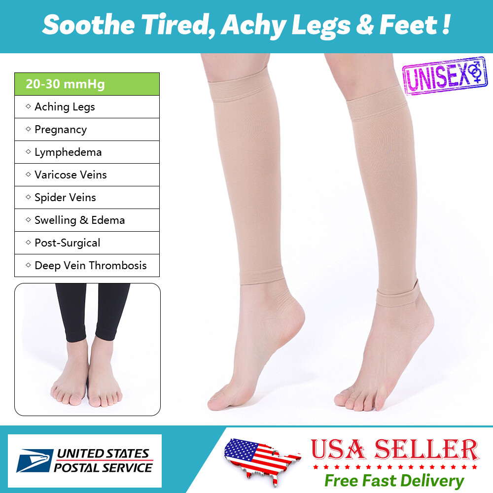 Calf Sleeve Compression Socks for Nurses Running Medical Athletic Edema Diabetic