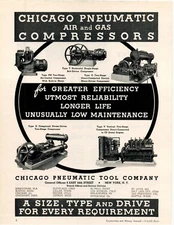 1936 CHICAGO PNEUMATIC TOOL COMPANY AIR AND GAS COMPRESSORS SALES ART AD
