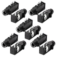 10 Pcs 1/4" 6.35mm Headphone Mono Jack 3 Pins PCB Panel Mount Socket Connectors