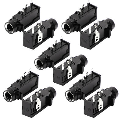 10 Pcs 1/4'' 6.35mm Headphone Mono Jack 3 Pins PCB Panel Mount Socket Connectors