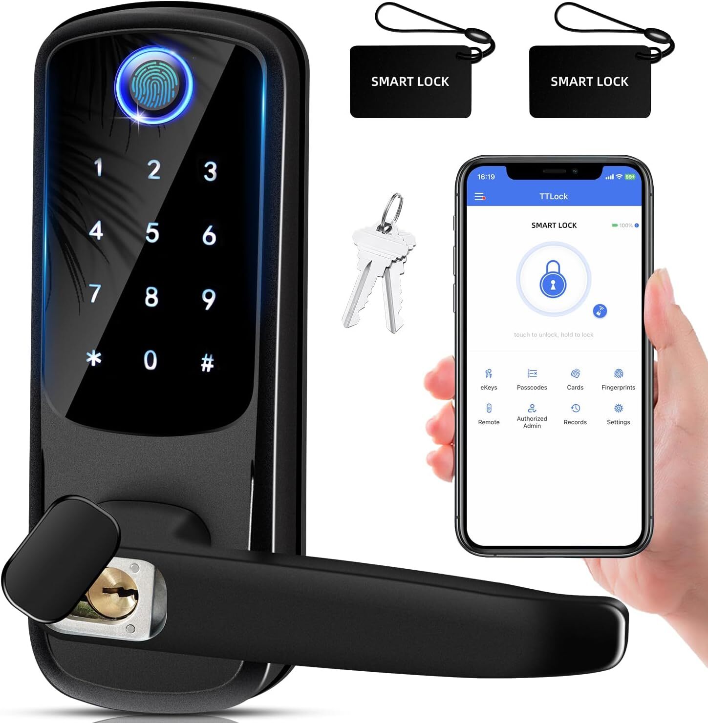 Smart Keyless Fingerprint Door Lock for Secure Keyless Front Door Entry  