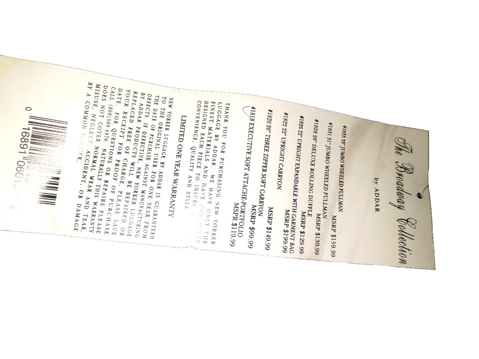 NUEVO CON ETIQUETAS ~ NEW YORKER BY ADDAR ~ Bolsa de equipaje Executive Soft Attache ~ Negra Foto 3 de 4