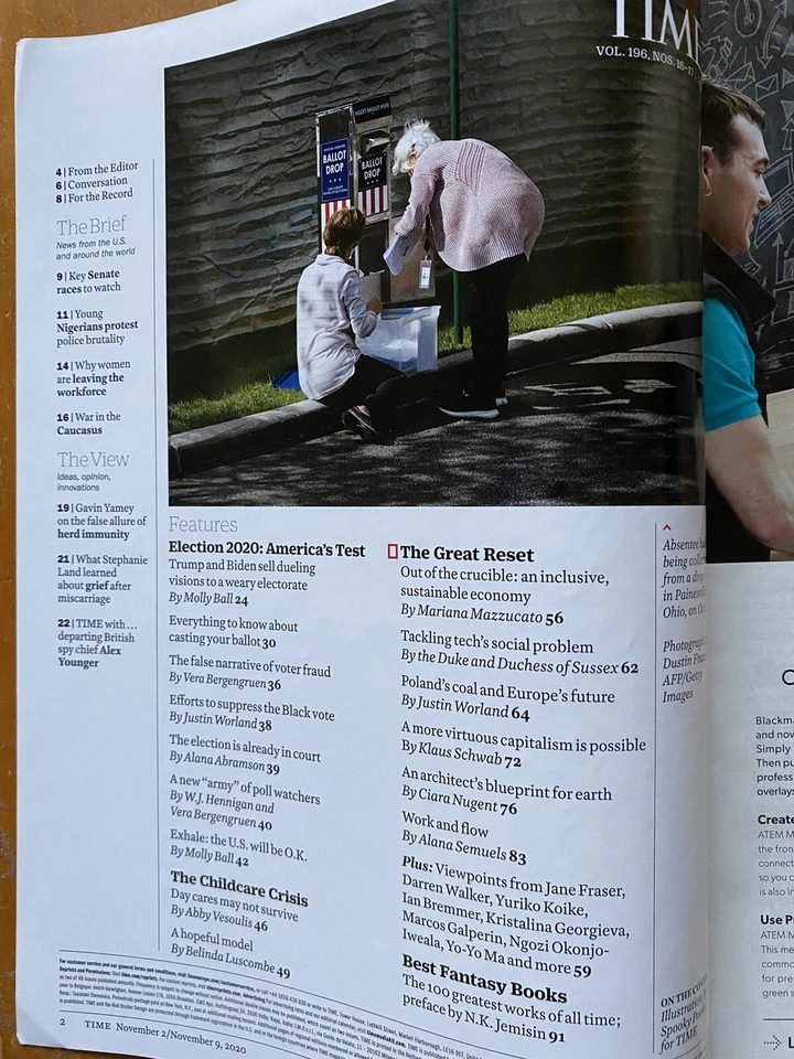 Time Magazine 2020 The Great Reset Klaus Schwab WEF New World Order NO LABEL - Image 2 of 4