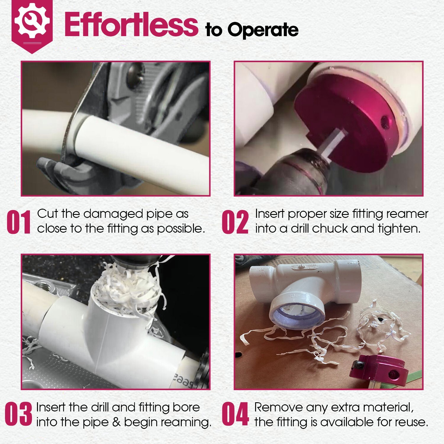 04529 PPRK6 Clean Ream Extreme Plastic Pipe Fitting Reamer, 6Piece Kit