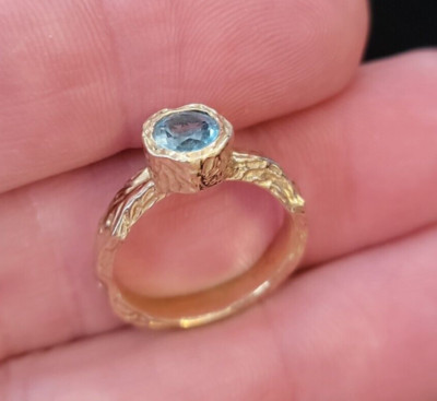 Vintage Gold Over Sterling 925 HN Michael Valitutti Gemstone Topaz Ring Size 6