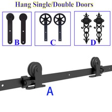 4FT-20FT Sliding Barn Door Hardware Closet Track Kit for Single/Double Doors