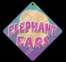ELEPHANT EARS Diamond Concession Sign-Trailer, Stand 12" x 12" 2 sided