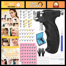 Reusable Ear Piercing Gun Kit - Stainless Steel Studs  Colorful Crystal Earring