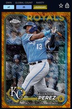 Topps 2024 Chrome Logofractor Salvador Perez Orange Bunt Digital /25