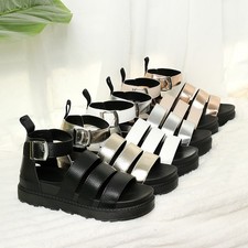 LADIES WOMENS FLATFORM GLADIATOR PLATFORM CHUNKY SOLE STRAPPY SUMMER SANDALS