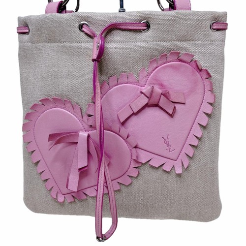 Saint Laurent YSL Heart Pink Tote Bag Authentic Japan