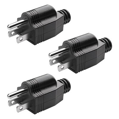 #ad Electrical Replacement Plugs Male End Extension Cord 125V 15A 2Pole Black $9.81