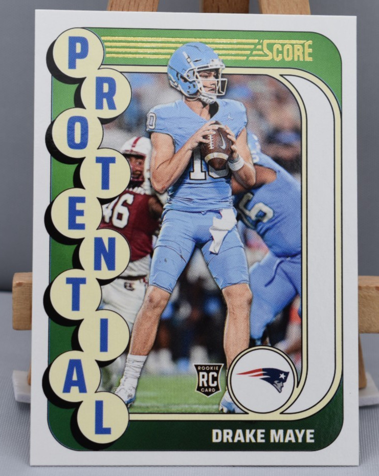 Drake Maye ROOKIE PROTENTIAL GOLD PARALLEL 2024 Score New England Patriots #2 RC