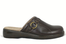 Array Womens Brown Leather Slip-On Mules Open...