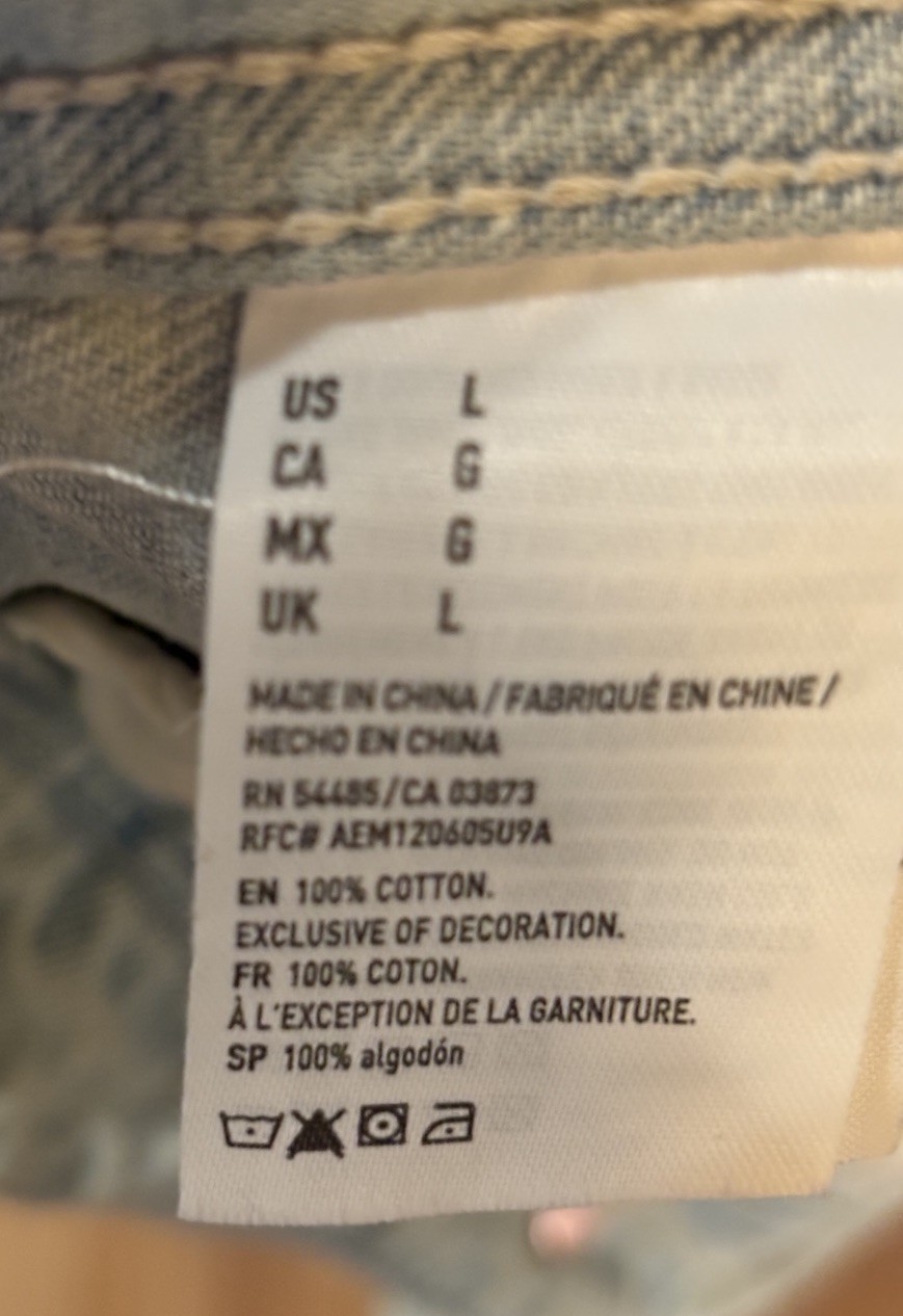 American Eagle Denim Jacket Large Boho, Layering … - image 7