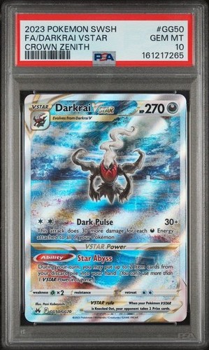 Pokemon 2023 Crown Zenith Galarian Gallery Darkrai VSTAR GG50/GG70 Holo PSA 10