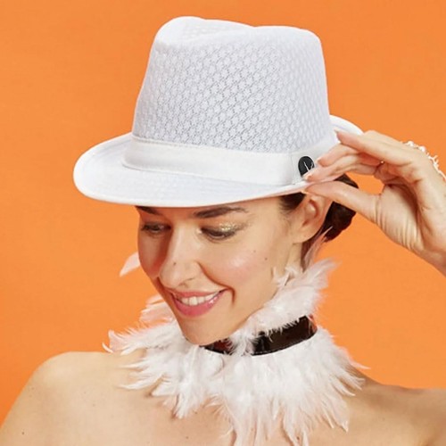 Light Weight Classic Soft Cool Mesh Crushable Fedora hat (L/XL, Black) - Picture 4 of 7