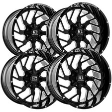 Set Of 4 K2 K12 Shockwave 22x12 6x1356x5.5 -44mm Blackmilled Wheels Rims