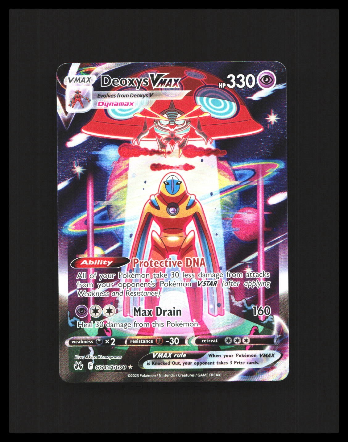 Deoxys VMax Pokémon Crown Zenith: Galarian Gallery GG45/GG70 ULTRA RARE