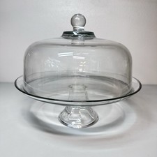 William Sonoma Glass Cake Dessert  Stand w/ Glass Cover Converts To Punch bowl.