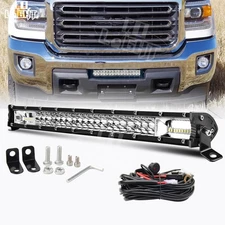 Dual Row 20" LED Work Light Bar Spot Flood Combo Bumper For Ford F150 F250 F350