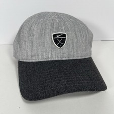 Nike Golf Heritage 86 Leather Buckle Strapback Adjustable Hat Cap 2 Tone Gray