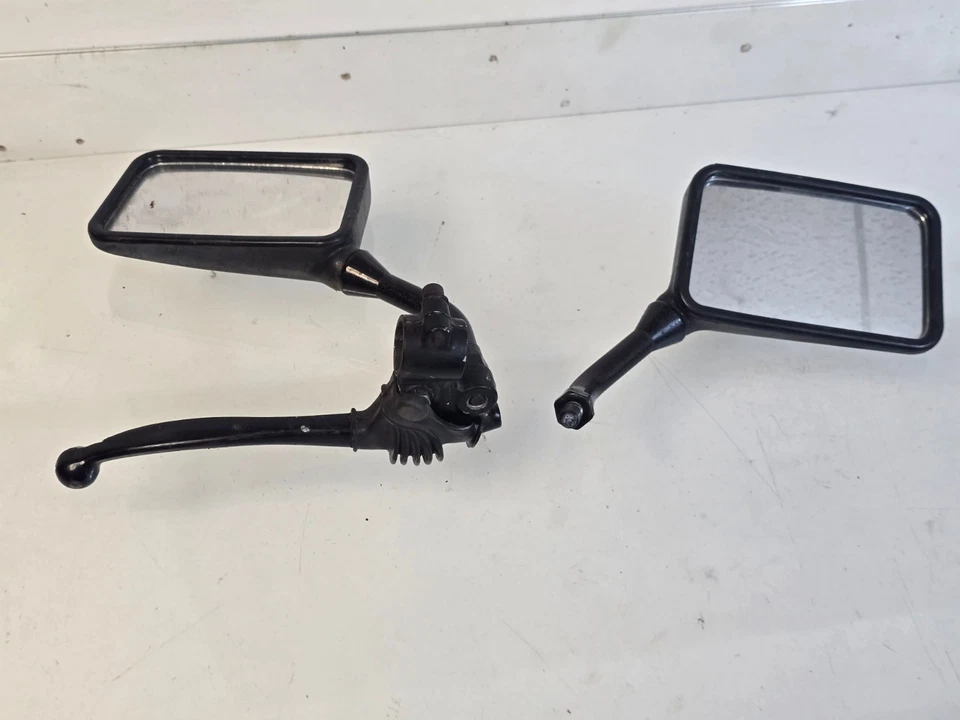 Juego de espejos retrovisores laterales Yamaha RD400C 1976 par izquierdo derecho con palanca de embrague RD 400 C Foto 4 de 4
